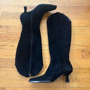 Dolce Vita Black Suede Leather Kitten Heel Boots Size 6